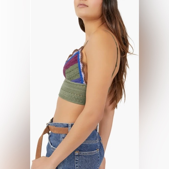 NEW FREE PEOPLE- Bralette crotchet bralette v neck top in Size Small - Picture 6 of 8